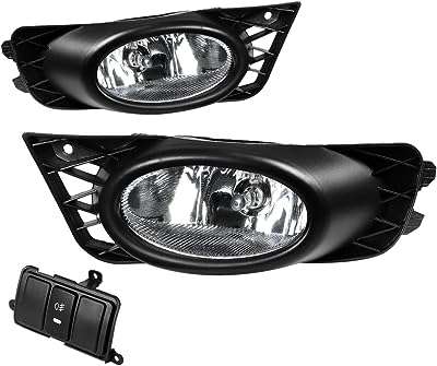 Feu antibrouillard de dna motoring compatible avec honda civic 4 portes