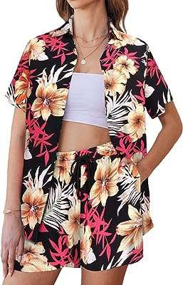 Ensemble deux pièces chemisier hawaïen à fleurs pour femmes survêtement de plage et détente. DIAYTAR COTE D'IVOIRE  est l'adresse incontournable pour tous ceux qui cherchent des produits discount en ligne. Parcourez notre site et trouvez des offres imbattables sur une grande variété de produits, des articles pour la maison aux produits high-tech en passant par les dernières tendances mode et les gadgets les plus recherchés.