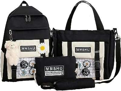 Ensemble de 4 sacs à dos d'école avec pendentif ours en peluche. DIAYTAR COTE D'IVOIRE  - Votre destination en ligne pour des achats malins. Explorez notre catalogue diversifié de produits discount, des indispensables du quotidien aux dernières tendances. Faites des économies tout en vous garantissant la satisfaction grâce à nos offres attractives et notre engagement envers un rapport qualité-prix exceptionnel.
