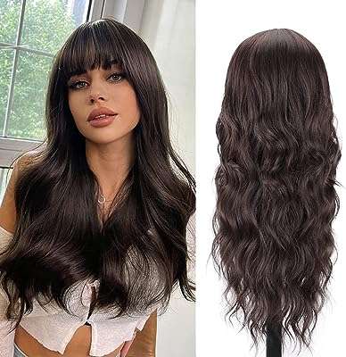 Goodern hair perruque longue ondulée avec frange perruques synthétiques résistantes à la chaleur. Parfaitement adapté aux chasseurs de bonnes affaires, DIAYTAR COTE D'IVOIRE  vous offre une expérience de shopping en ligne unique. Notre sélection abondante de produits discount, incluant des articles essentiels pour la maison, l'électroménager, l'informatique, la mode et les gadgets, garantit que vous trouverez ce que vous cherchez sans vous ruiner.