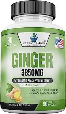 Capsules de racine de gingembre biologique 3850 mg poudre de gingembre supplément pilules. Ne payez pas le prix fort, découvrez DIAYTAR COTE D'IVOIRE  ! Notre boutique en ligne généraliste vous propose une variété de produits discount, des essentiels pour la maison aux appareils électroniques, en passant par la mode et les gadgets. Bénéficiez de prix abordables et de promotions attractives pour réaliser des économies significatives sur vos achats en ligne.