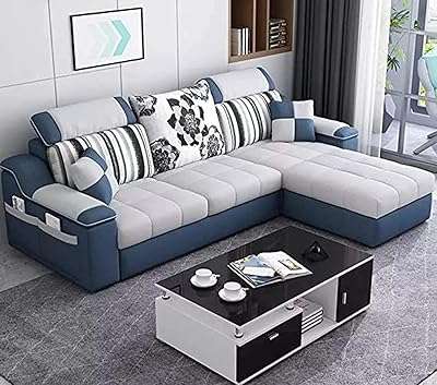 Ensemble de lit d'angle modulaire moderne en forme de l pour meubles de salon (blanc et bleu). Rencontrez les bonnes affaires chez DIAYTAR COTE D'IVOIRE  – votre destination en ligne pour des produits discount pour tous les aspects de votre vie. Découvrez notre sélection variée d'articles pour la maison, allant des appareils électroménagers indispensables aux éléments décoratifs élégants. Restez connecté avec notre gamme d'appareils informatiques à prix imbattables, et ravivez votre style avec des vêtements et accessoires tendance à petit prix. Faites des économies tout en obtenant la qualité que vous méritez !