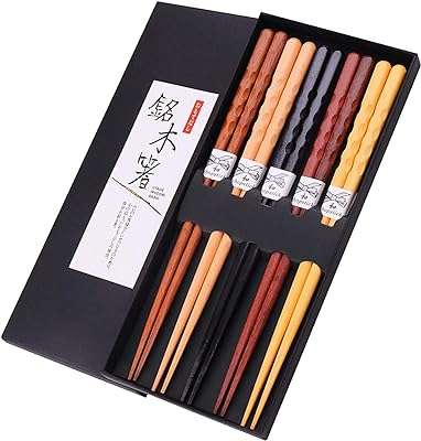 Baguettes en bois dur baguettes japonaises naturelles réutilisables 5 paires design. Trouvez des bonnes affaires tous les jours sur DIAYTAR COTE D'IVOIRE, votre boutique en ligne incontournable. Avec notre large gamme de produits discount allant de la maison à l'électroménager, de l'informatique à la mode et aux gadgets, vous êtes assuré de trouver ce que vous cherchez à prix abordable. Ne manquez pas nos offres spéciales et achetez en toute confiance dès aujourd'hui!