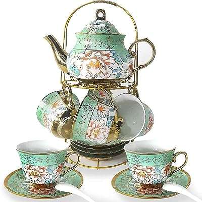 Service à thé en porcelaine 20 pièces avec support en métal service céramique européenne pour adultes. DIAYTAR COTE D'IVOIRE, votre destination en ligne pour des achats économiques et malins. Avec notre sélection discount de produits pour la maison, l'électroménager, l'informatique, la mode et les gadgets, vous ne trouverez pas de meilleur endroit pour réaliser des économies sans compromettre la qualité. Parcourez notre site dès maintenant et découvrez des prix imbattables.