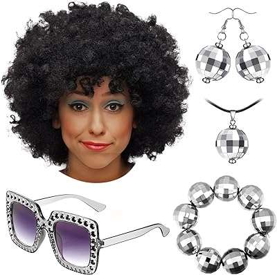 Ensemble d'accessoires disco des années 70 5 pièces ensemble de costumes. DIAYTAR COTE D'IVOIRE  est votre allié pour des achats discount de qualité. Explorez notre boutique en ligne et découvrez notre gamme complète de produits pour la maison, l'électroménager, l'informatique, la mode et les gadgets, le tout à des prix avantageux qui ne sacrifient pas la qualité.