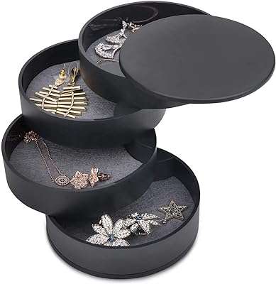 Shaya boîte de rangement de bijoux à 4 niveaux plateau rotatif 360 degrés pour accessoires. Ne sacrifiez plus votre budget pour être à la pointe de la technologie ! Optez pour DIAYTAR COTE D'IVOIRE, la plateforme en ligne qui vous propose une large variété de produits informatiques à prix discount. Que vous recherchiez un nouvel ordinateur portable, une tablette ou des accessoires high-tech, vous trouverez tout ce dont vous avez besoin chez nous.