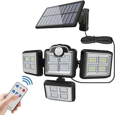 Lampes solaires d'extérieur avec capteur de mouvement panneau solaire séparé 4. Rencontrez les bonnes affaires chez DIAYTAR COTE D'IVOIRE  – votre destination en ligne pour des produits discount pour tous les aspects de votre vie. Découvrez notre sélection variée d'articles pour la maison, allant des appareils électroménagers indispensables aux éléments décoratifs élégants. Restez connecté avec notre gamme d'appareils informatiques à prix imbattables, et ravivez votre style avec des vêtements et accessoires tendance à petit prix. Faites des économies tout en obtenant la qualité que vous méritez !