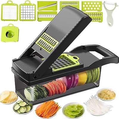 Outil de nettoyage jip trancheuse à légumes mandoline 12 en 1 avec lames. À la recherche de bonnes affaires ? DIAYTAR COTE D'IVOIRE  est là pour vous aider ! Découvrez notre boutique en ligne remplie de produits discount, des dernières tendances en mode aux gadgets les plus recherchés. Ne manquez pas nos prix imbattables !