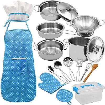 Ensemble de jeu de cuisine fagia 18 pièces pour enfants ensemble et pâtisserie avec toque. DIAYTAR COTE D'IVOIRE  - La boutique en ligne discount incontournable pour tous vos besoins. Explorez notre vaste catalogue de produits, comprenant des articles pour la maison, l'électroménager, l'informatique et la mode, tous à des prix défiant toute concurrence.