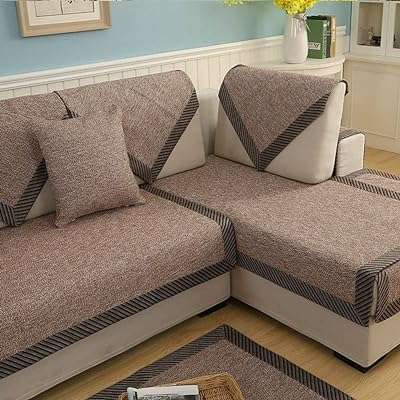 Housse de canapé en coton et lin en forme de l protection de meubles matelassée anti poussière pour sectionnel. DIAYTAR COTE D'IVOIRE  - votre source de bons plans pour tous vos besoins en matière de produits discount. Avec une gamme variée de linge de maison, d'appareils électroménagers, d'articles informatiques et bien plus encore, nous sommes votre guichet unique pour des économies substantielles. Faites vos achats en ligne en toute confiance et profitez des meilleurs prix sur le marché.