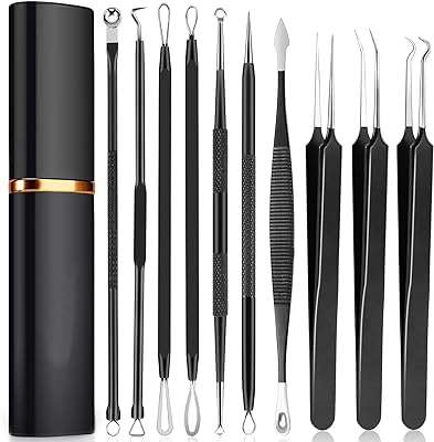 Pince à épiler pour enlever les points noirs 10 pièces kit d'outils noirs avec boîtier. Découvrez DIAYTAR COTE D'IVOIRE, votre boutique en ligne incontournable pour des affaires discount. Profitez de nos multiples catégories allant des articles pour la maison aux gadgets dernier cri, en passant par la mode à petits prix. Faites-vous plaisir sans vous ruiner avec notre sélection variée !