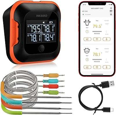 Inkbird thermomètre à viande bluetooth de 150 pieds avec 4 sondes. Besoin de renouveler votre électroménager à petit prix ? Rendez-vous sur DIAYTAR COTE D'IVOIRE, la référence en ligne pour des produits de qualité à prix discount. Avec notre sélection diversifiée, vous trouverez facilement l'équipement parfait pour votre maison, sans vous ruiner.