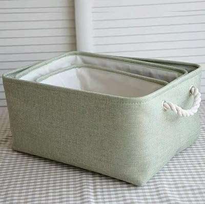 Panier de rangement pliant [3 pièces] cubes pliables en tissu tweed avec poignées pour armoire. DIAYTAR COTE D'IVOIRE  - Votre destination shopping pour des produits de haute qualité à des prix réduits. Parcourez notre site et découvrez notre vaste sélection de produits, des gadgets aux produits de beauté en passant par les articles de sport et les outils de bricolage, tous disponibles à des tarifs discount.
