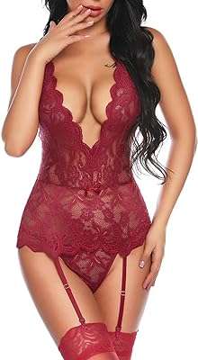 Lingerie nuisette pour femme avec jarretelles et bas mini body teddy. DIAYTAR COTE D'IVOIRE  - La boutique en ligne qui rend les bonnes affaires accessibles à tous. Parcourez notre sélection de produits discount, de l'électroménager pratique à la mode abordable, tout en profitant de notre engagement envers la qualité. Ne payez plus trop cher pour ce dont vous avez besoin, faites vos achats malins chez nous !