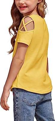 T shirt d'été à manches courtes et col rond en coton pour fille avec épaule. Trouvez les meilleurs bons plans chez DIAYTAR COTE D'IVOIRE, le go-to store en ligne pour tous vos besoins discount. Explorez notre large gamme de produits, des vêtements à la mode aux gadgets high-tech, et profitez de prix imbattables sans sacrifier la qualité !