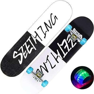 Skateboard standard de 31" x 8" avec roues clignotantes pour enfants. DIAYTAR COTE D'IVOIRE  - Le paradis du shopping en ligne pour les amateurs d'affaires à prix réduit. Parcourez notre sélection de produits discount pour la maison, l'électroménager, l'informatique et bien plus encore. Réalisez de belles économies sans faire de compromis sur la qualité.
