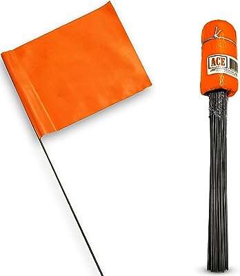 Paquet de 100 drapeaux de marquage orange drapeau de 4" x 5" sur fil. DIAYTAR COTE D'IVOIRE  - La solution idéale pour les chasseurs de bonnes affaires en ligne. Trouvez des produits discount de haute qualité dans toutes les catégories, y compris la mode, l'électronique, l'ameublement et bien plus encore. Économisez sans compromis sur la qualité !