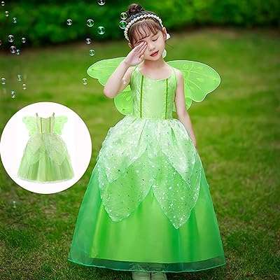 Robe fée clochette fille avec ailes de papillon princesse pour filles. DIAYTAR COTE D'IVOIRE  deviendra rapidement votre référence pour tous vos besoins discount en ligne. Découvrez notre vaste assortiment de produits allant des indispensables de la maison aux dernières innovations technologiques, en passant par les vêtements et les accessoires de mode à prix cassés. Profitez de notre offre exceptionnelle dès maintenant !