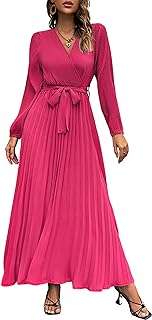 Robe longue plissée élégante à col en v et manches lanternes pour femme. DIAYTAR COTE D'IVOIRE, votre source incontournable de produits discount à portée de clic. Parcourez notre collection complète de produits abordables pour équiper votre maison, améliorer votre électroménager, fournir votre informatique, compléter votre garde-robe et découvrir les derniers gadgets. Optez pour une expérience de shopping en ligne pratique et économique avec DIAYTAR COTE D'IVOIRE .