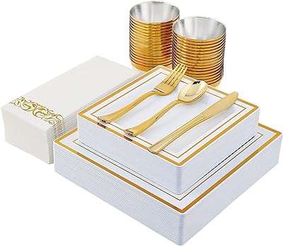 175 pièces ensemble de couverts jetables en plastique noir or rose argent haut de gamme pour salle. Rendez votre shopping en ligne encore plus satisfaisant avec DIAYTAR COTE D'IVOIRE . Notre boutique propose une grande variété de produits discount pour tous les aspects de votre vie, de l'équipement de la maison aux gadgets à la mode. Profitez de nos prix compétitifs et trouvez des offres incroyables sur tous vos achats !