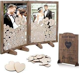 Alternative au livre d'or de mariage avec panneau de 160 cœurs et 4