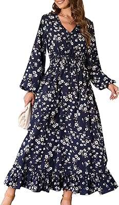 Col en v décontracté imprimé floral boho floral mariage invité fête