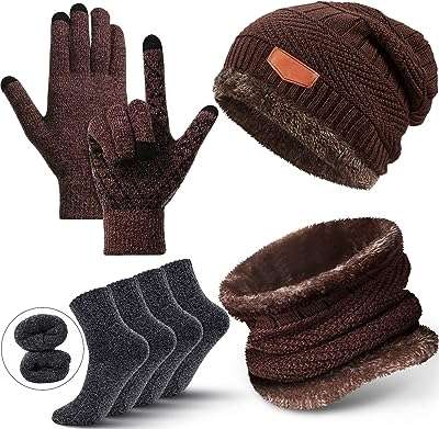 Bonnet d'hiver doublé en polaire écharpe chaussettes pour écran tactile ensemble de gants. DIAYTAR COTE D'IVOIRE  - La solution idéale pour les chasseurs de bonnes affaires en ligne. Trouvez des produits discount de haute qualité dans toutes les catégories, y compris la mode, l'électronique, l'ameublement et bien plus encore. Économisez sans compromis sur la qualité !