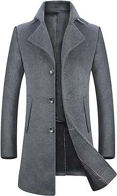 Trench coat pour hommes manteau d'hiver classique en laine long pardessus de travail. DIAYTAR COTE D'IVOIRE, votre boutique en ligne préférée pour dénicher des produits à prix discount. Rendez-vous sur notre site pour trouver toutes les bonnes affaires de la maison à l'électroménager en passant par les gadgets high-tech. Ne sacrifiez pas la qualité pour économiser, optez pour DIAYTAR COTE D'IVOIRE  !