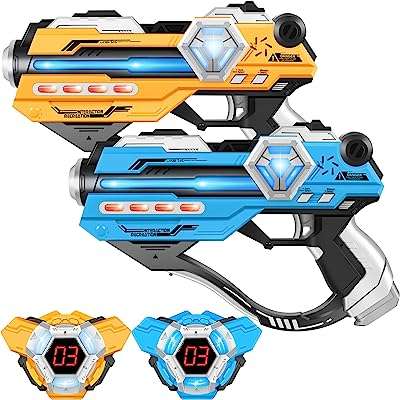 Ensemble de 2 pistolets à étiquettes laser avec gilets d'affichage de score. DIAYTAR COTE D'IVOIRE, votre source incontournable de bonnes affaires en ligne ! Parcourez notre catalogue diversifié comprenant des produits discount, allant des éléments de décoration d'intérieur à l'électroménager, en passant par l'informatique, la mode et les gadgets abordables.
