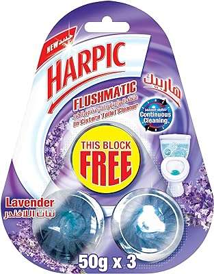 Nettoyant pour toilettes harpic flushmatic n central lavande 50 g (paquet de 3). Avec DIAYTAR COTE D'IVOIRE, achetez malin et économisez sur tous vos achats en ligne. Profitez de réductions exceptionnelles sur une multitude de produits, du petit électroménager aux vêtements et accessoires tendance. Optimisez votre budget avec DIAYTAR COTE D'IVOIRE  dès aujourd'hui !