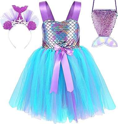 Robe tutu de sirène pour filles costume enfants avec bandeau et sac jupe en maille. Envie de faire de bonnes affaires ? Optez pour DIAYTAR COTE D'IVOIRE, votre destination en ligne pour des produits discount de la maison à l'informatique, vous offrant des réductions exclusives sur une large sélection d'articles.