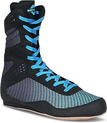 Nouvelles chaussures de boxe bleues noires. DIAYTAR COTE D'IVOIRE  - La boutique en ligne qui vous offre des prix imbattables sur une large gamme de produits discount. Ajoutez du style à votre maison avec nos articles de décoration, simplifiez votre quotidien avec des électroménagers modernes, restez connecté avec nos gadgets technologiques et adoptez les dernières tendances de la mode sans vous ruiner. Faites de bonnes affaires à chaque achat chez nous !