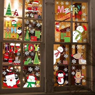 Décorations de noël pour fenêtre 9 feuilles auto adhésives réutilisables pour fenêtre de noël. DIAYTAR COTE D'IVOIRE  est l'adresse incontournable pour tous ceux qui cherchent des produits discount en ligne. Parcourez notre site et trouvez des offres imbattables sur une grande variété de produits, des articles pour la maison aux produits high-tech en passant par les dernières tendances mode et les gadgets les plus recherchés.