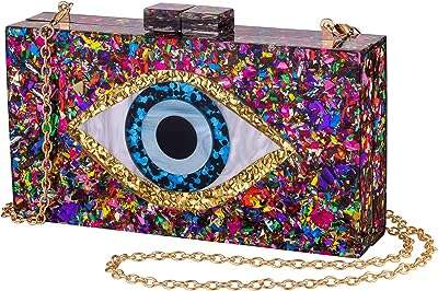 Pochette pour femmes en acrylique à paillettes mauvais œil sac de soirée bandoulière avec chaîne. Ne dépensez pas plus que nécessaire, et optez pour DIAYTAR COTE D'IVOIRE  ! Notre boutique en ligne spécialisée dans les produits discount propose une large gamme d'articles pour la maison, l'électroménager, l'informatique, la mode et les gadgets, tous offerts à des prix défiant toute concurrence. Profitez de cette opportunité pour économiser tout en vous offrant ce dont vous avez besoin.