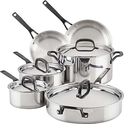 Batterie de cuisine kitchenaid à 5 épaisseurs en acier inoxydable 10. Faites des économies intelligentes avec DIAYTAR COTE D'IVOIRE  ! Découvrez notre assortiment discount de produits pour la maison, l'électroménager, l'informatique, la mode et les gadgets. Profitez de prix réduits sans compromis sur la qualité, et offrez-vous tout ce dont vous avez besoin à petit prix.