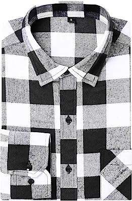 Robe décontractée en flanelle à carreaux manches longues pour hommes. DIAYTAR COTE D'IVOIRE  : la référence en matière d'achats discount en ligne ! Découvrez notre large sélection de produits à des prix imbattables, de la maison à l'électroménager, en passant par l'informatique et la mode. Grâce à nos offres exclusives, faites-vous plaisir sans vous ruiner et profitez d'une qualité inégalée !