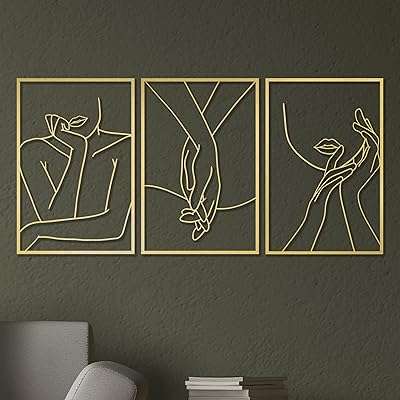 Art mural en métal ligne simple corps féminin doré  . À la recherche de bonnes affaires ? DIAYTAR COTE D'IVOIRE  vous offre une large gamme de produits discount pour la maison, l'électroménager, l'informatique, la mode et les gadgets. Profitez de prix imbattables sans sacrifier la qualité !