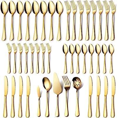 Service de couverts dorés de taille ogori 45 pièces service de table poli miroir avec ustensiles. Découvrez DIAYTAR COTE D'IVOIRE, votre boutique en ligne discount préférée pour des achats malins. Trouvez tout ce dont vous avez besoin, de la maison à l'électroménager, de l'informatique à la mode, et profitez de prix imbattables sur notre gamme de produits variée et de qualité.