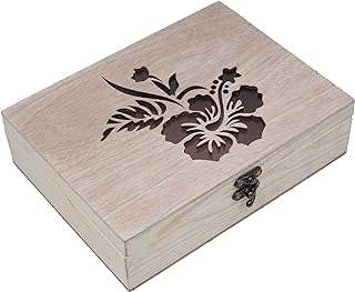 Boîte en bois de pin esslly avec fleur découpée au laser. DIAYTAR COTE D'IVOIRE  - votre destination pour des produits de qualité à prix réduits. Parcourez notre boutique en ligne pour trouver des offres exceptionnelles sur des articles de maison, d'électroménager, de mode et de gadgets, et économisez tout en enchérissant votre style de vie.