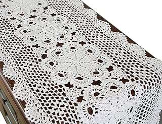 Nappe rectangulaire en dentelle au crochet de coton faite à la main. Explorez DIAYTAR COTE D'IVOIRE  et découvrez une variété impressionnante de produits discount pour la maison, l'électroménager, l'informatique et la mode. Avec des offres irrésistibles et une livraison rapide, faites des économies tout en obtenant des produits de qualité.