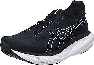 Chaussures de course gel-nimbus 25 pour hommes noir argent pur