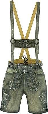 Short bavarois pour hommes oktoberfest lederhosen | costume allemand traditionnel gris. À la recherche de bonnes affaires ? DIAYTAR COTE D'IVOIRE  vous offre une large gamme de produits discount pour la maison, l'électroménager, l'informatique, la mode et les gadgets. Profitez de prix imbattables sans sacrifier la qualité !