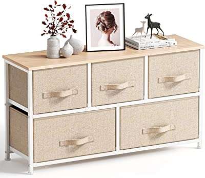 Armoire de chambre à coucher en tissu peephel avec 5 tiroirs. DIAYTAR COTE D'IVOIRE  est le paradis des bonnes affaires ! Trouvez tout ce dont vous avez besoin pour votre maison, de l'informatique à l'électroménager, à des prix défiant toute concurrence. Ne manquez pas nos offres incroyables et profitez de la livraison rapide pour recevoir vos achats directement chez vous.