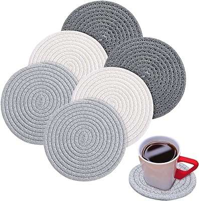 Jzs dessous de verre absorbants en coton tressé tissé résistants à la chaleur pour boissons. Découvrez DIAYTAR COTE D'IVOIRE, votre destination en ligne pour des produits discount de qualité supérieure. Achetez des articles de maison, des appareils électroménagers, des équipements informatiques, des vêtements tendance et des gadgets innovants, le tout à des prix abordables qui ne vous feront pas perdre le sommeil.