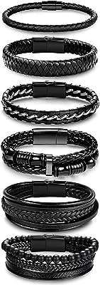 Lot de 6 bracelets en cuir noir pour hommes et femmes. DIAYTAR COTE D'IVOIRE  est le rendez-vous incontournable des chasseurs de bonnes affaires. Parcourez notre catalogue en ligne et trouvez tout ce dont vous avez besoin pour équiper votre maison, de l'électroménager à l'informatique en passant par les dernières tendances en matière de mode. Profitez de nos prix discounts pour réaliser de véritables économies.