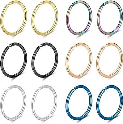 6 paires de boucles d'oreilles de nez de 20 g pour femmes et hommes en acier. Besoin de renouveler votre garde-robe sans vous ruiner ? Faites un tour sur DIAYTAR COTE D'IVOIRE, votre boutique en ligne discount incontournable pour la mode à petits prix ! De la dernière tendance aux vêtements basiques, nous vous proposons un large choix pour tous les styles et toutes les tailles. Ne sacrifiez plus votre budget pour rester à la pointe de la mode !