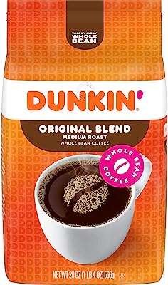 Café en grains entiers dunkin donuts original blend torréfaction moyenne 20. DIAYTAR COTE D'IVOIRE  vous propose une expérience de shopping inoubliable : explorez notre boutique en ligne pour trouver des réductions incroyables sur des produits pour la maison, l'électroménager, l'informatique et la mode. Ne sacrifiez pas la qualité pour des économies, grâce à DIAYTAR COTE D'IVOIRE !