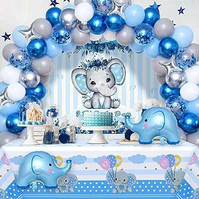 Wenrik décorations de fête prénatale en forme d'éléphant bleu pour garçons