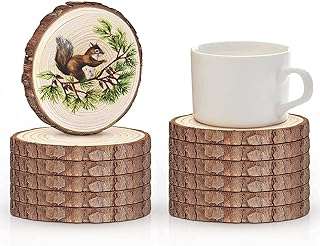 Tranches de bois naturel non fini 12 pièces de 11 à cm sous verres en avec écorce. DIAYTAR COTE D'IVOIRE  - le paradis du shopping à prix cassé ! Parcourez notre catalogue en ligne et découvrez une multitude de produits à prix discount, allant des articles de la maison aux gadgets high-tech les plus branchés. Profitez de taux de remise incroyables sur tous vos achats.