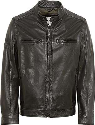 Veste en cuir pour homme. DIAYTAR COTE D'IVOIRE, votre destination shopping en ligne pour tous vos besoins discount. Trouvez tout ce dont vous avez besoin dans une seule boutique, des articles pour la maison aux gadgets incontournables, et réalisez des économies tout en satisfaisant vos envies.